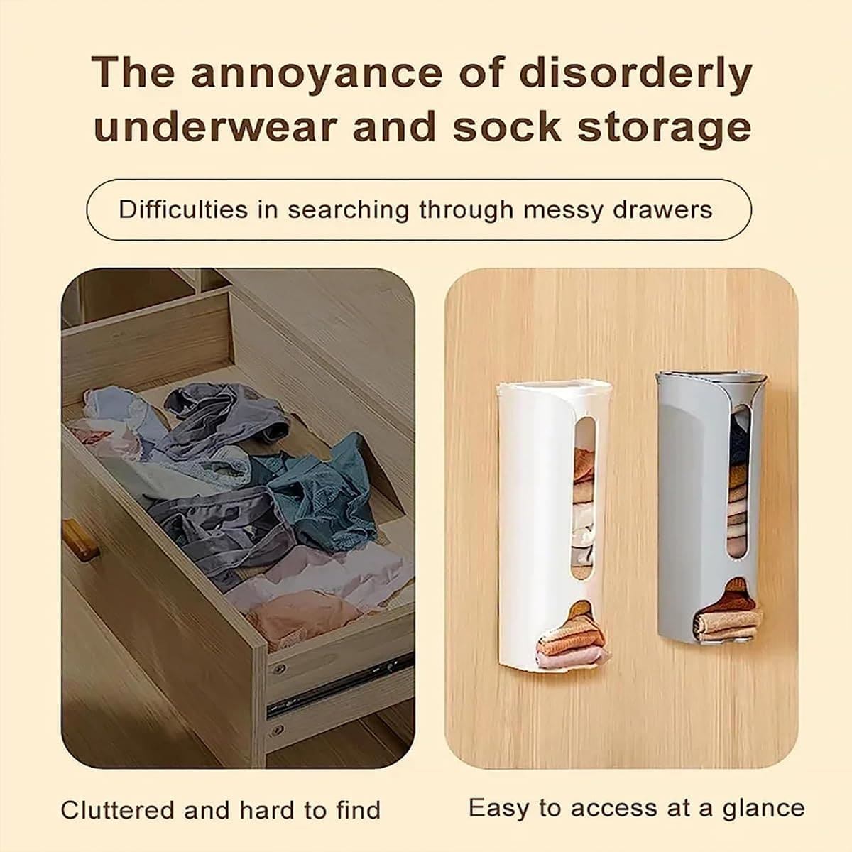 Wall Mounted Multifunctional Storage Box – Socks & Bags Organizer