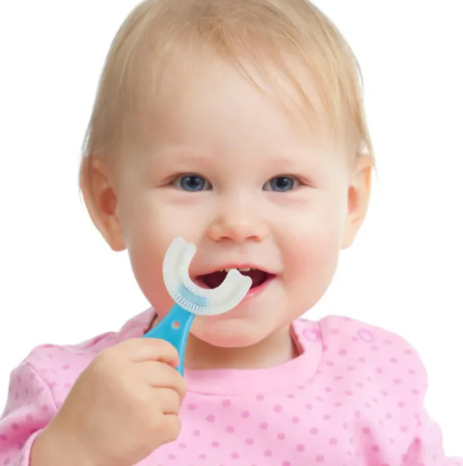 U-Shaped 360° Soft Silicone Toddler Toothbrush - 1Pc
