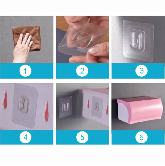 Double Sided Self Adhesive Wall Hooks Invisible Traceless Organizer Set