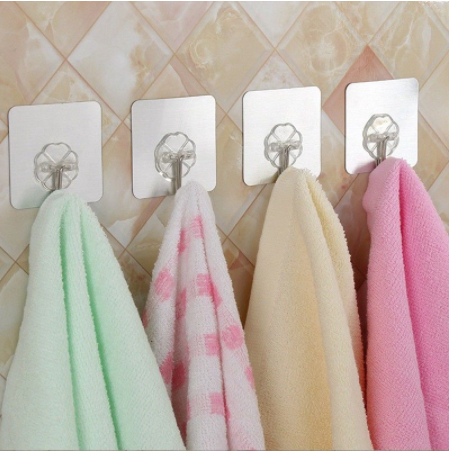 Transparent Self-Adhesive Wall Hooks Waterproof Heavy-Duty 10Kg
