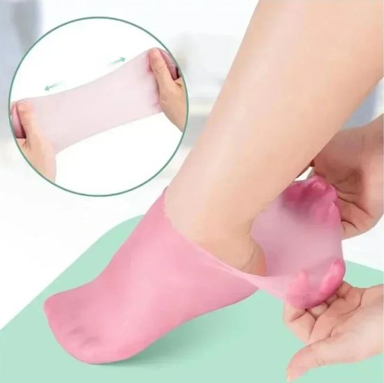 1 Pair Silicone Moisturizing Gel Socks for Cracked Heel Care