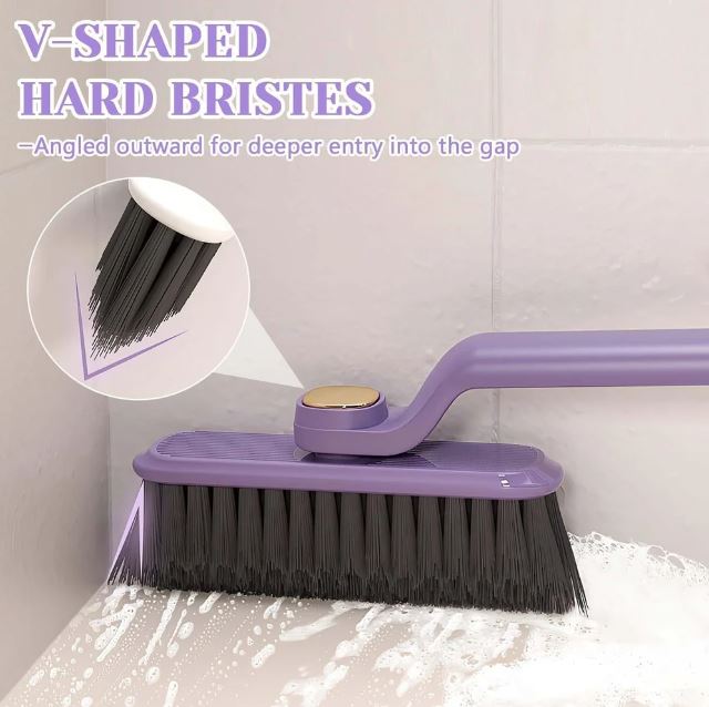 360° Rotating Hard Bristle Crevice Cleaning Brush