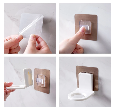2Pcs Wall-Mounted Shampoo and Shower Gel Holder Bathroom Storage Hook