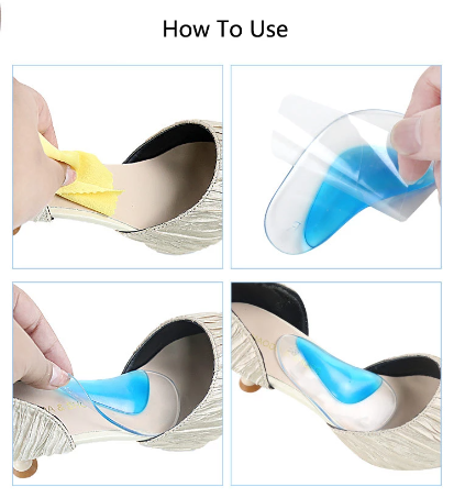 Flat Foot Arch Support Orthopedic Gel Insoles Soft Silicone Pads 1 Pair