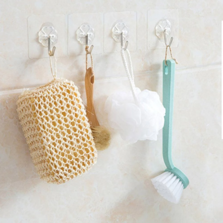 Transparent Self-Adhesive Wall Hooks Waterproof Heavy-Duty 10Kg