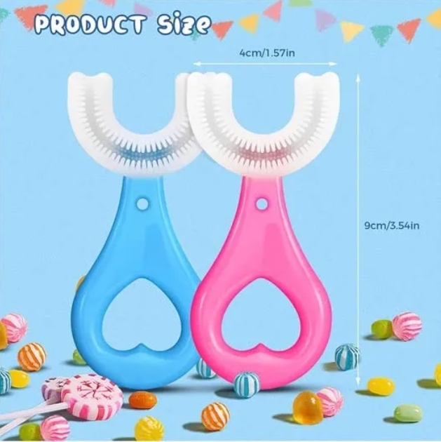 U-Shaped 360° Soft Silicone Toddler Toothbrush - 1Pc