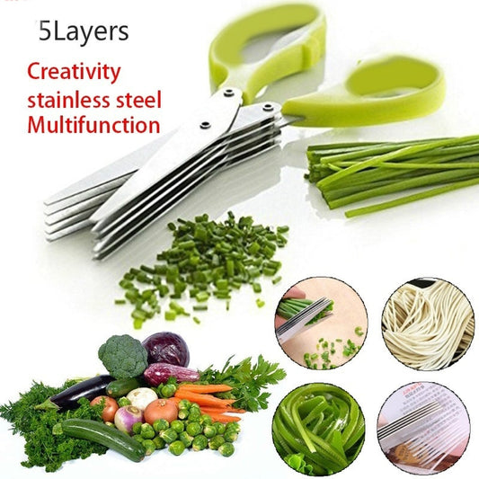 5-Layer Stainless Steel Herb & Vegetable Scissors
