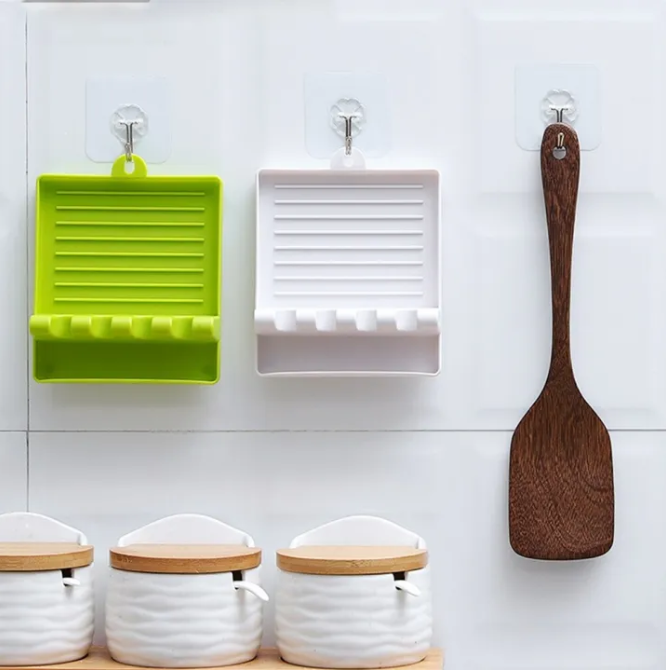 Plastic Spoon Rest Non-Slip Kitchen Utensil Holder Organizer 1Pc