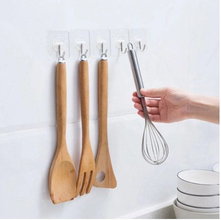 Transparent Self-Adhesive Wall Hooks Waterproof Heavy-Duty 10Kg