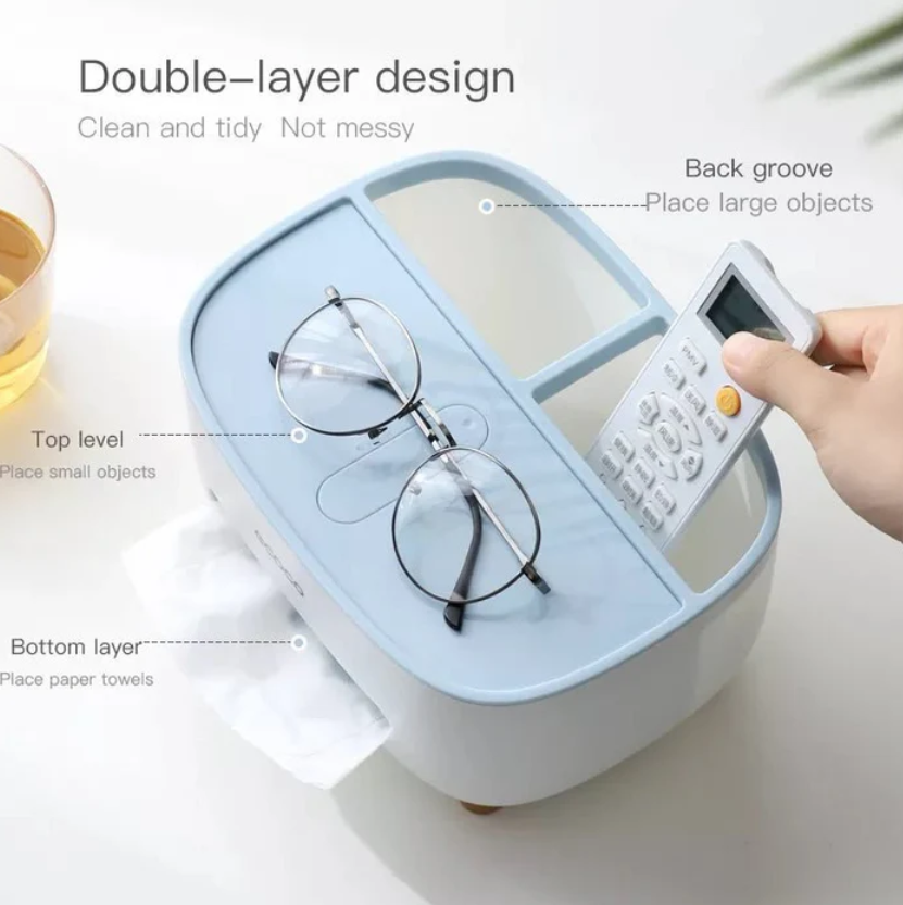ECOCO Multifunctional Tissue Box with Napkin & Pen Holder