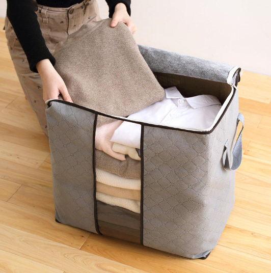 Foldable Cloth Storage Bag Portable Large Blanket Storage Box Cloth Organizer - 1Pc