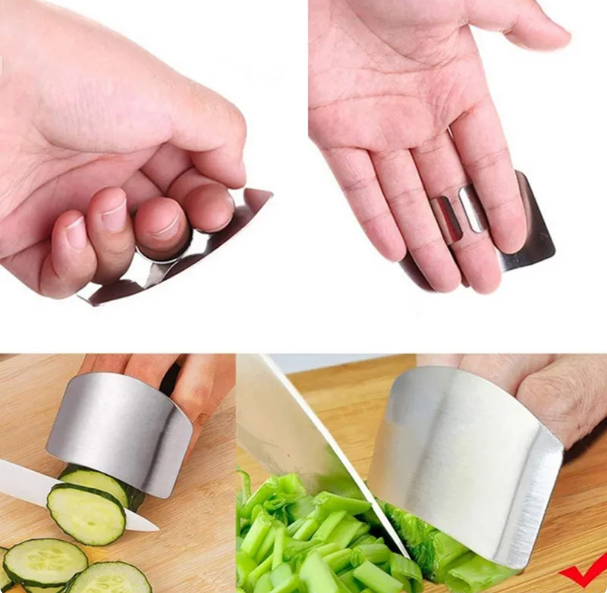 Stainless Steel Finger Guard Knife Cut Protector - 1Pc