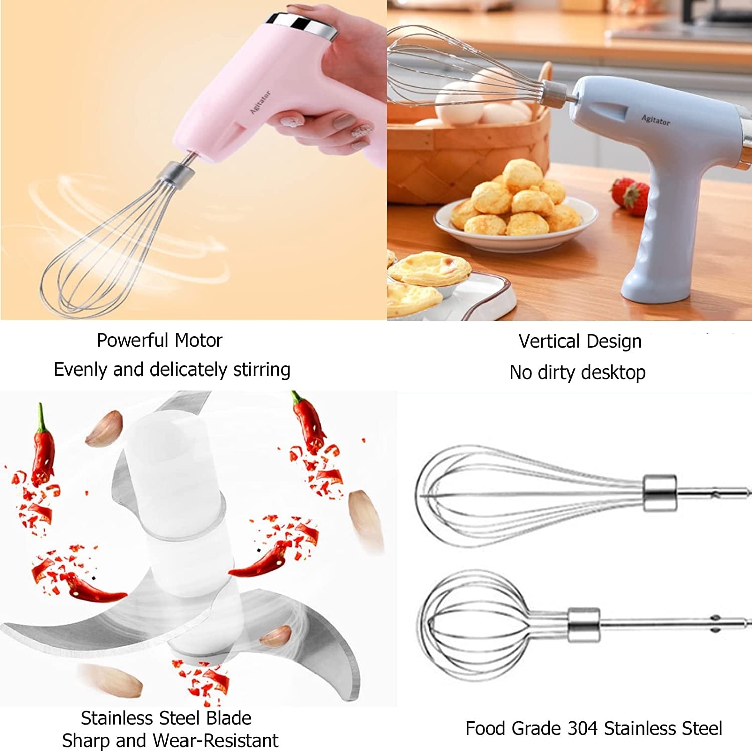USB rechargeable hand mixer with electric whisk