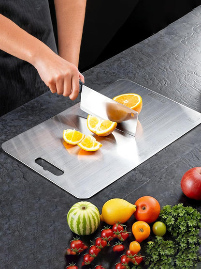 Stainless Steel Cutting Board – Double Sided Kitchen Chopping Board