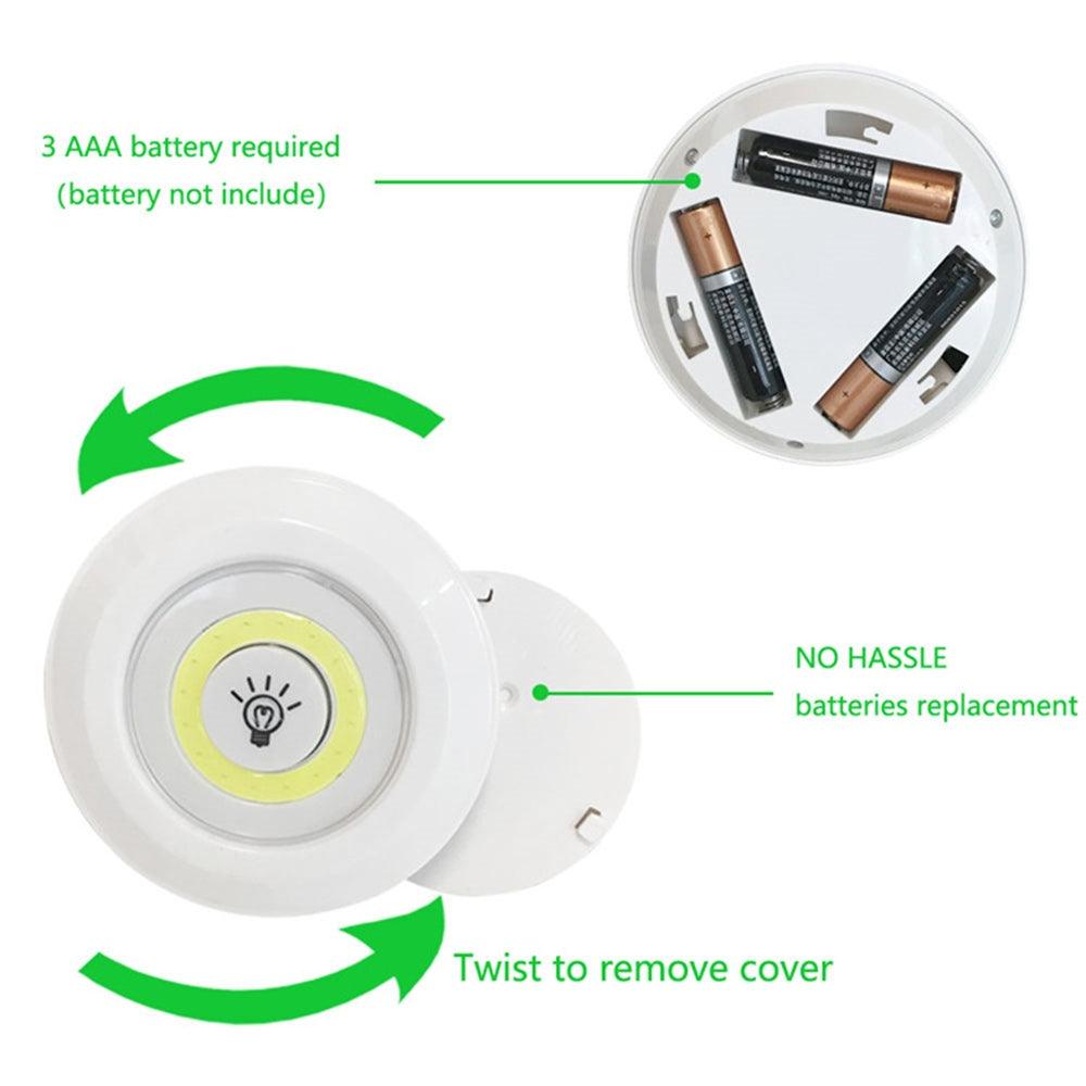 Wireless Pack of 3 LED Under Cabinet Lights | Touch + Remote Control | Bright Night Lamp for Kitchen & Wardrobe – Runstore.pk