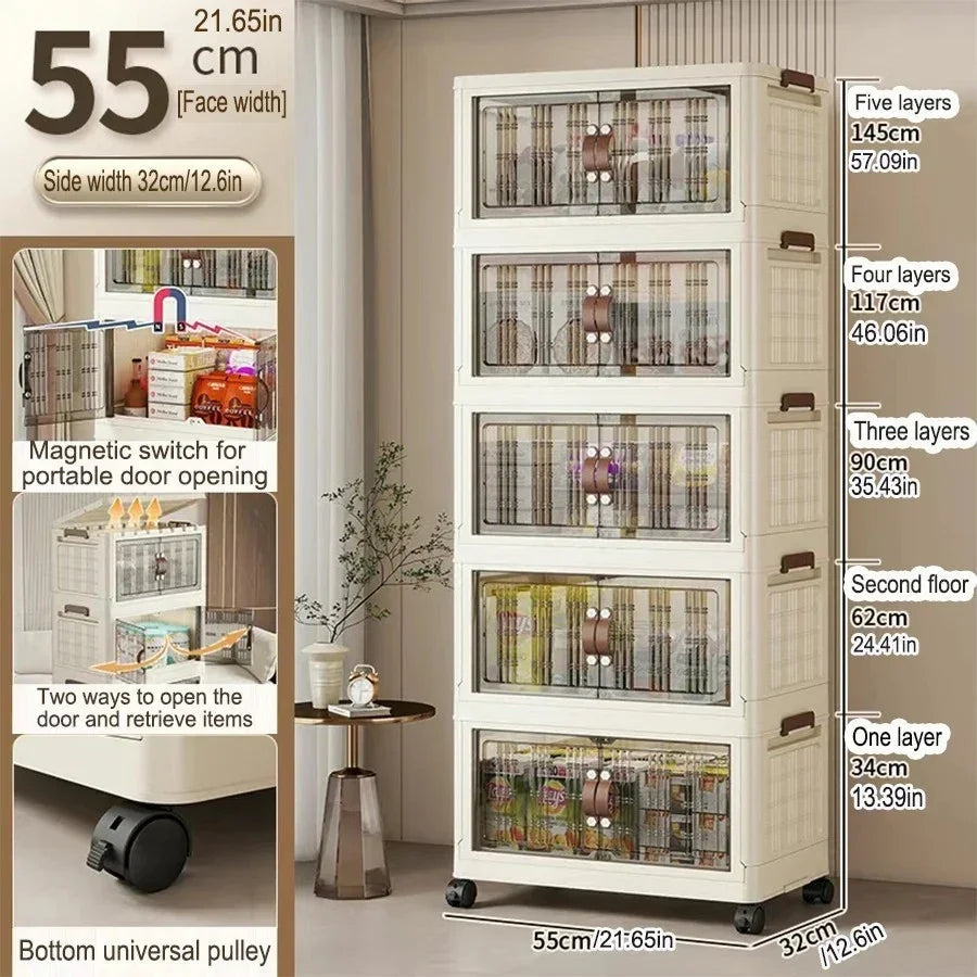 Imported Foldable Plastic Wardrobe Storage Cabinet | 3-5 Layer Folding Locker Organizer