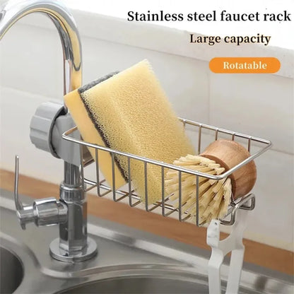 Rotatable Stainless Steel Sink Drainer & Storage Rack