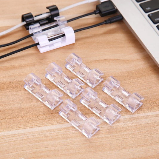 20 Pcs Transparent Self-Adhesive Cable Clips Organizer