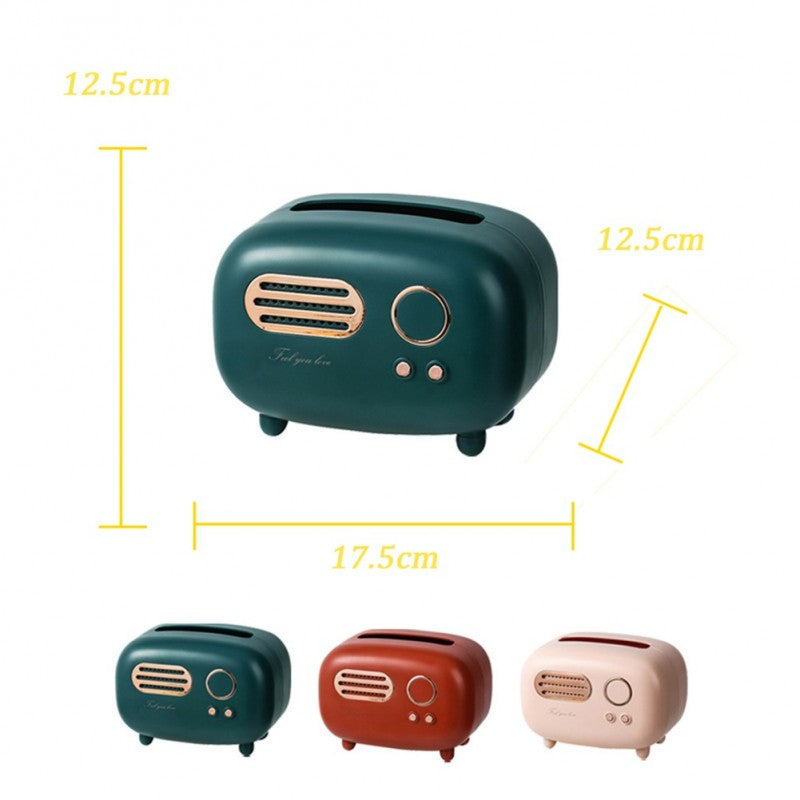 New Retro Radio Style Tissue Box Desktop Paper Holder Decoration Box