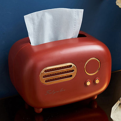 New Retro Radio Style Tissue Box Desktop Paper Holder Decoration Box