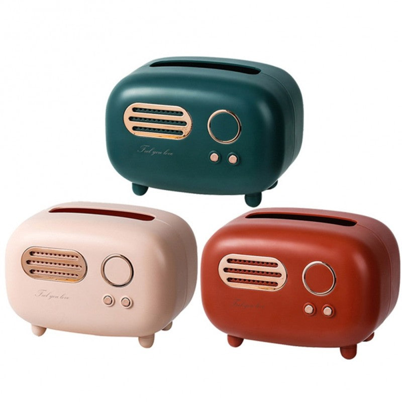 New Retro Radio Style Tissue Box Desktop Paper Holder Decoration Box
