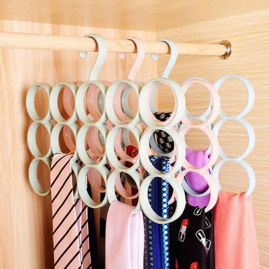 15 Ring Hole Hanger Tie Belt Storage Organizer