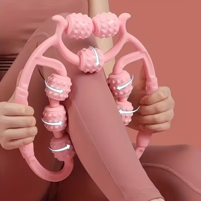 9-Wheel Manual Body Massager Roller | Leg, Thigh, Neck & Muscle Relaxation Clamp Massager