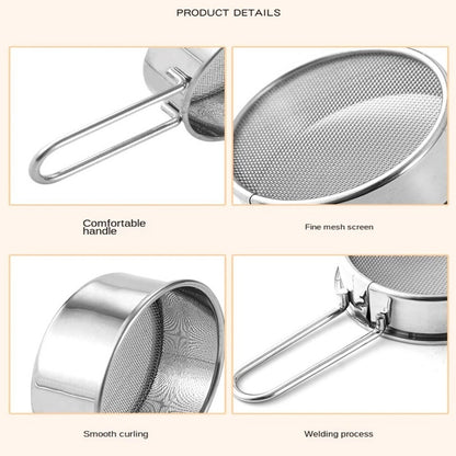 3Pcs Stainless Steel Strainer Set Mini Powder Sieve Set