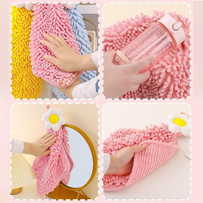 Hanging Soft Flower Hand Towel for Kitchen