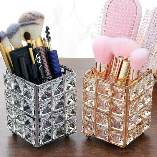 Crystal Makeup Brush Holder – Elegant Cosmetic Organizer
