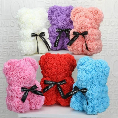 Romantic Rose Bear Gift | Eternal Flower Teddy Bear