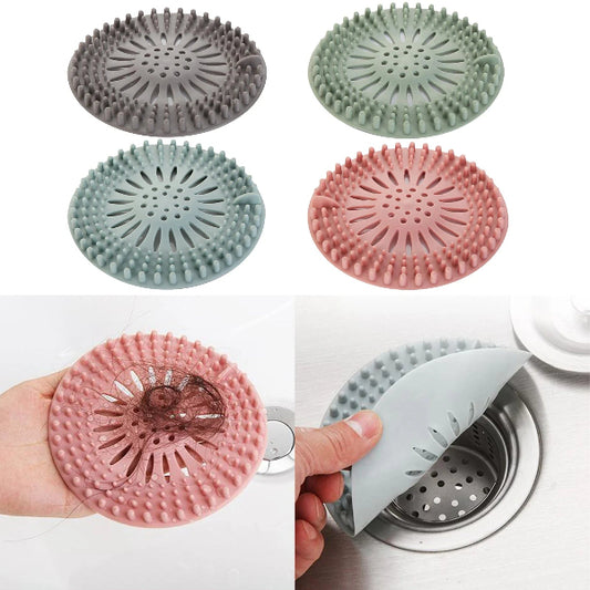 Silicone Hair Catcher Shower Drain Cover 1pc