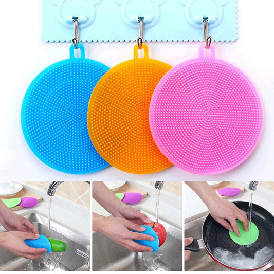 Silicone Dishwashing Scrubber Sponge for Kitchen Cleaning