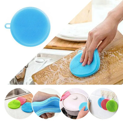 Silicone Dishwashing Scrubber Sponge for Kitchen Cleaning