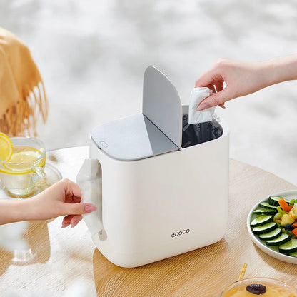 Ecoco Tissue Organizer with Trash Bin Modern Household Storage