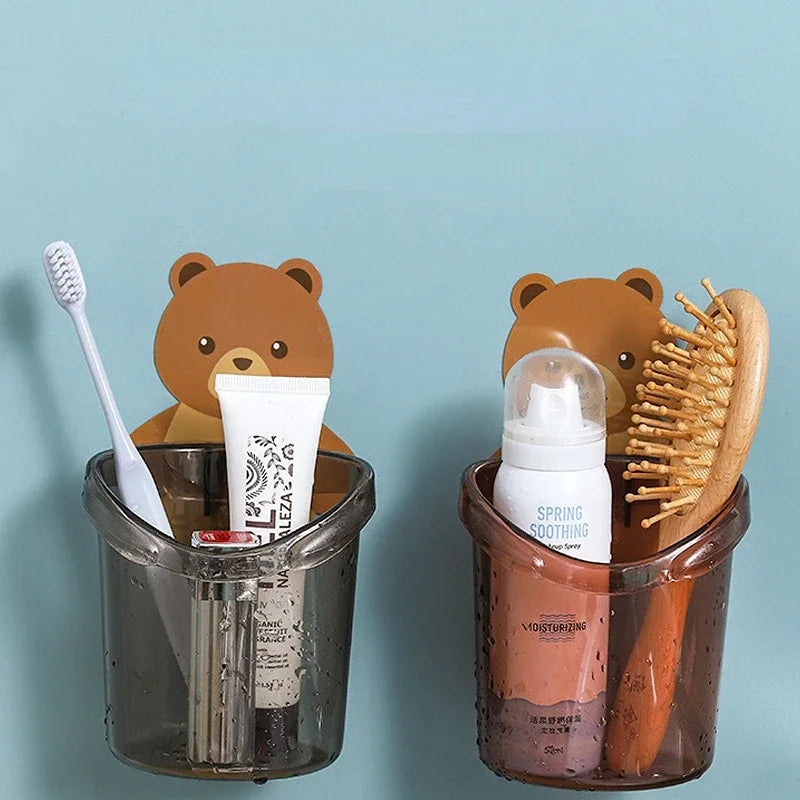 Cartoon Wall Mount Toothbrush Holder 1Pc