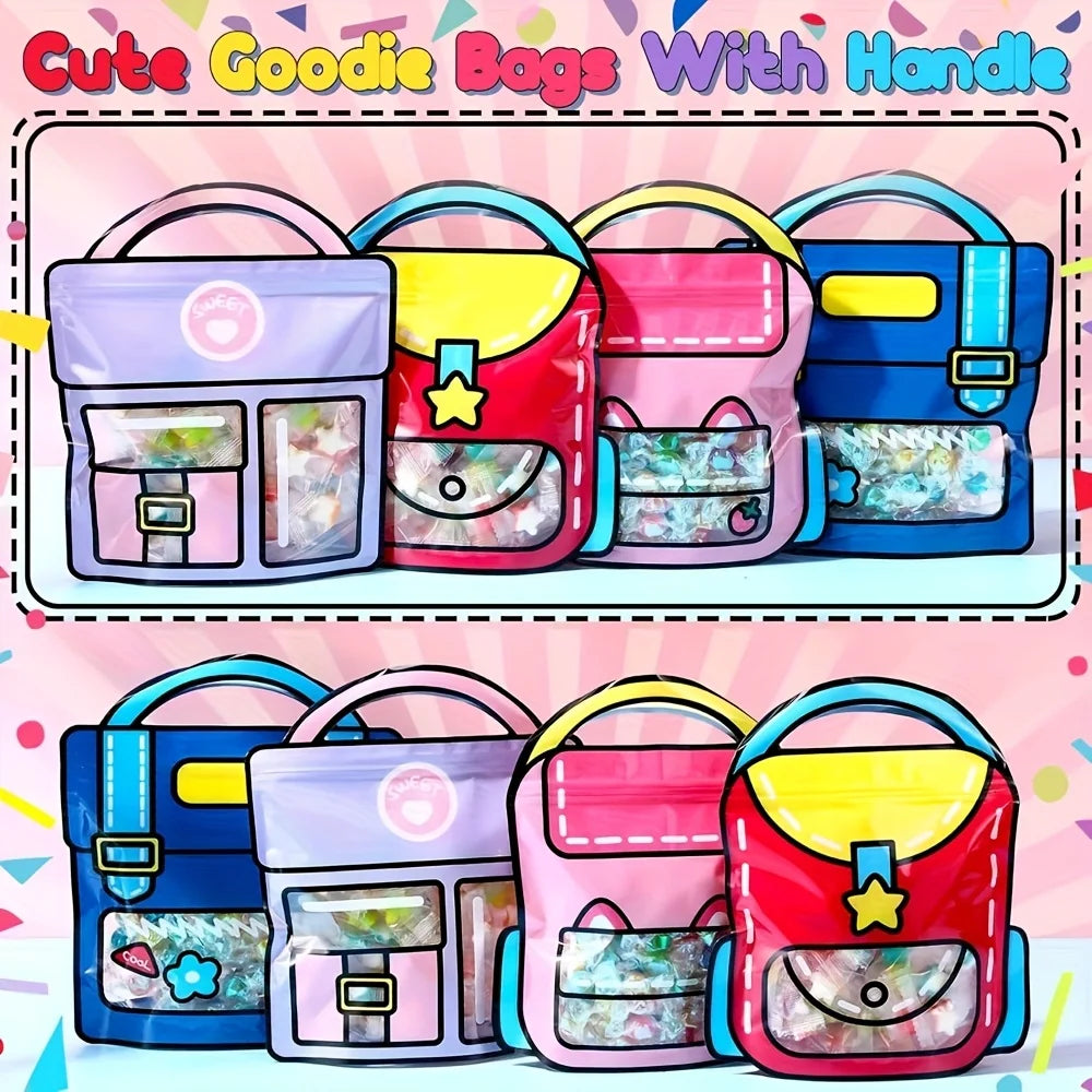 Cute School Bag Candy Bags – Self Sealing Snack Packaging Pouches