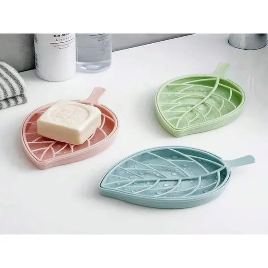Leaf-Shaped Soap Holder with Drain for Bathroom