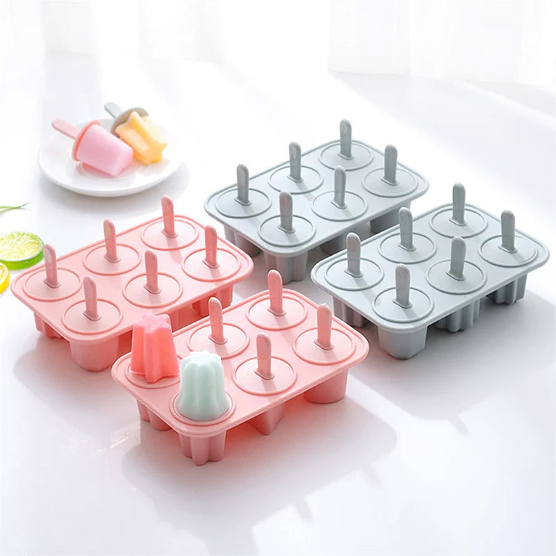 Kids Silicone Ice Cream Mold Tray with Handle