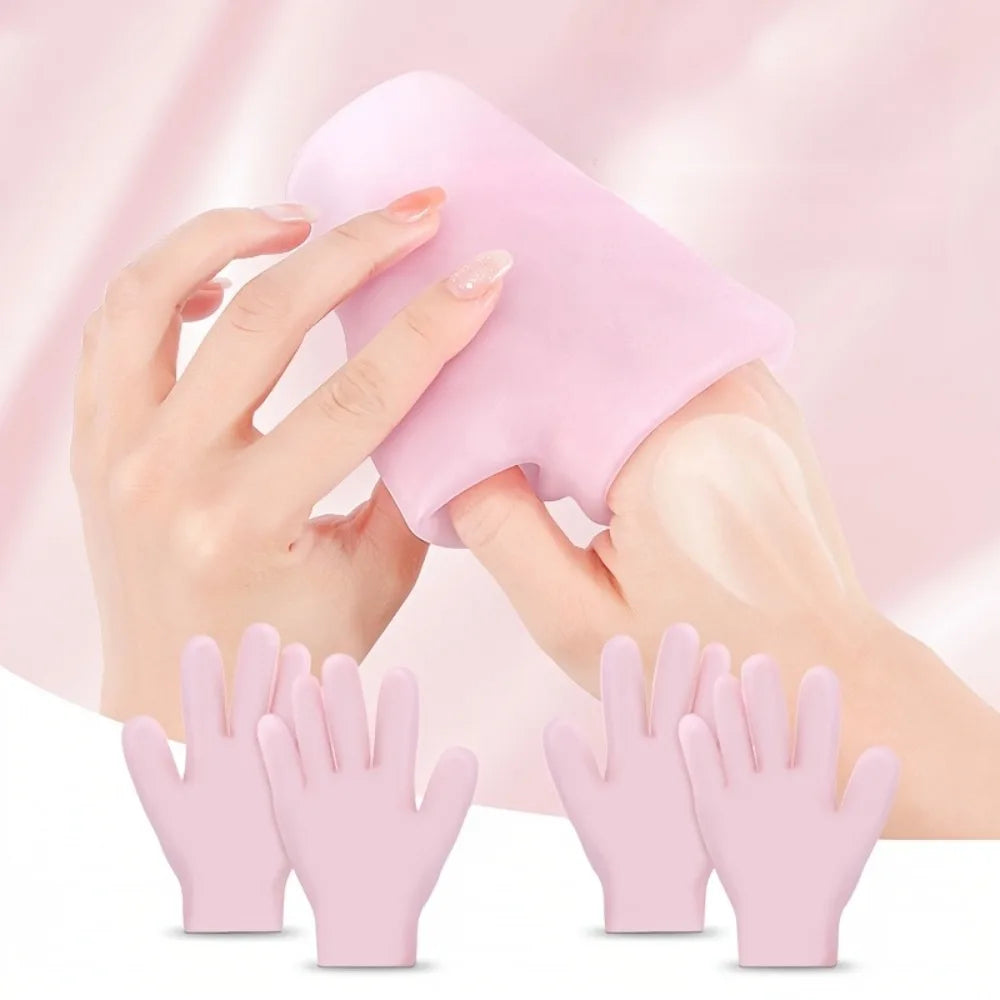 1 Pair Silicone Gel Moisturizing Gloves | Soft Spa Hand Care Gloves for Dry Hands | Hydrating, Exfoliating & Anti-Crack Skin Repair Gloves