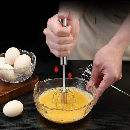 Stainless Steel Manual Egg Beater for Baking & Cooking