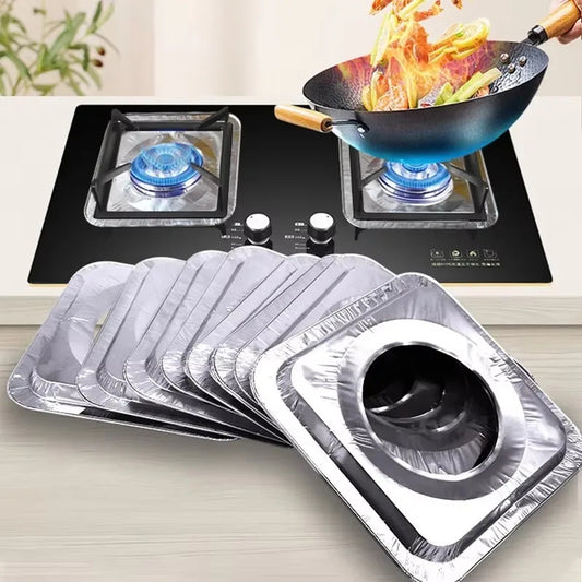 10Pcs Aluminum Foil Stove Covers for Gas Burners