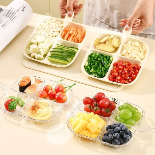 4-Compartment Divided Food Tray with Lid