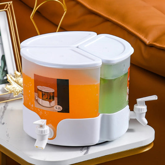 3-Compartment Cold Water Pitcher with Faucet Dispenser