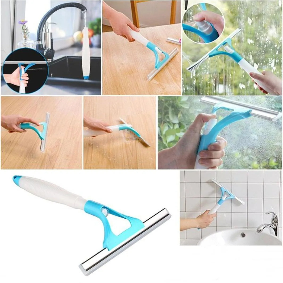2-in-1 Window Cleaner with Spray Bottle | Glass Wiper & Squeegee – Runstore.pk