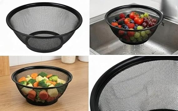 Premium Stainless Steel Mesh Fruit & Vegetable Washing Basket Strainer