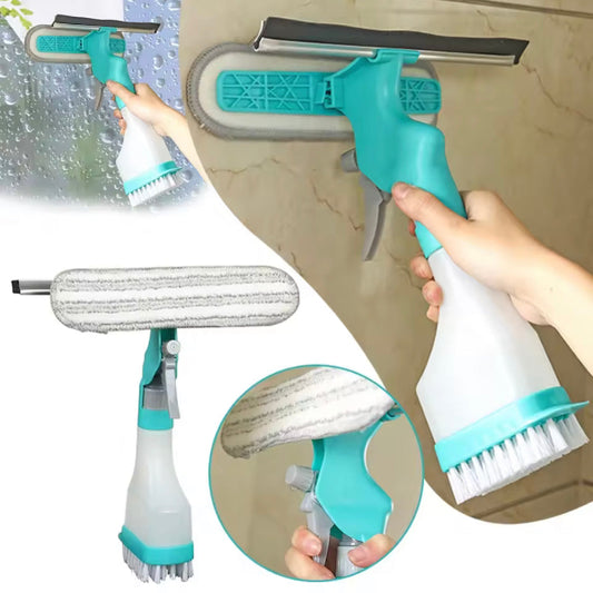 4-in-1 Spray Window Cleaning Brush with Wiper