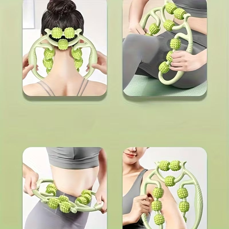 9-Wheel Manual Body Massager Roller | Leg, Thigh, Neck & Muscle Relaxation Clamp Massager
