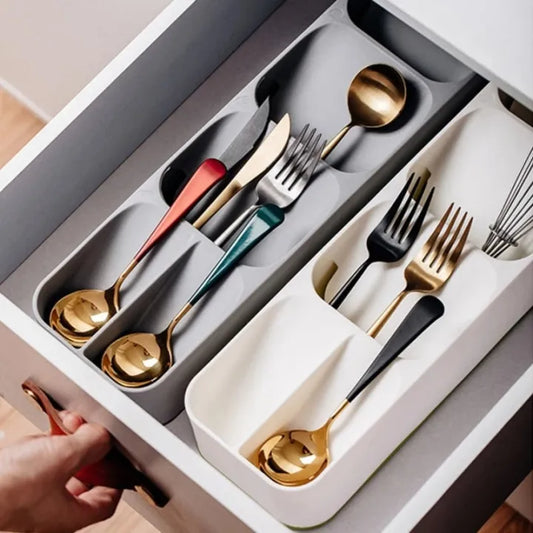 Creative Plastic Cutlery Storage Tray Spoon Fork Organizer