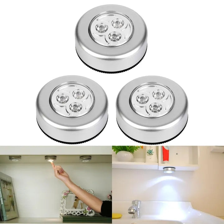 LED Tap Touch Light | Wireless Stick-On 3 LED Night Lamp for Kitchen, Closet & Home – Runstore.pk